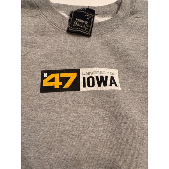 Vtg University of Iowa 1847 Jones & Mitchell Crewneck Gray Unisex Size XL - Picture 4 of 6